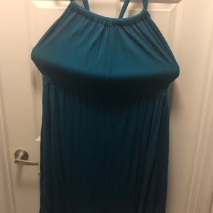 Cute teal halterish strap dress empire waist